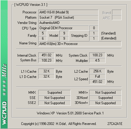 K6-III/400 to K6-III/500: February 1999 to September 2000